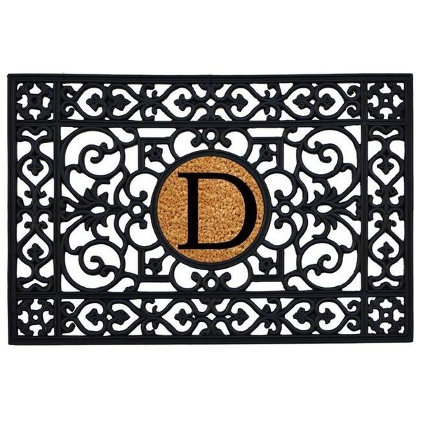 Calloway Mills Calloway Mills 160012436D 2 x 3 ft. Rubber Monogram Insert Rectangular Doormat; Black - Letter D 160012436D